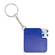 aerial view a royal blue swift 4- in -1 multi tool key chain, image 1 of 6