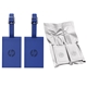 a blue pms 661 travel - ready luggage tag duo