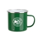 a green 17 oz vintage campfire mug