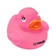 a pink colorful duck