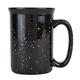 aerial view a black 13 oz tall speckle - it ceramic camping mug, image 1 of 4