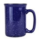 aerial view a blue 13 oz tall speckle - it ceramic camping mug, image 1 of 4