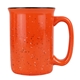 aerial view a orange 13 oz tall speckle - it ceramic camping mug, image 1 of 4