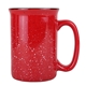 aerial view a red 13 oz tall speckle - it ceramic camping mug, image 1 of 4