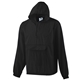 a black augusta athletic sportswear hooded nylon half zip pullover pouch jacket