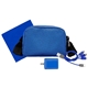 aerial view a blue speck fast charger, cable cloth fanny pack set, image 1 of 2