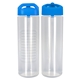 aerial view a blue pop up 24 oz full color debossed bottle, image 1 of 2