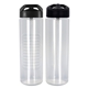 aerial view a black pop up 24 oz full color debossed bottle, image 1 of 2
