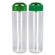 aerial view a dark green pop up 24 oz full color debossed bottle, image 1 of 2