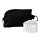 aerial view a black rpet zip around poncho pouch, image 1 of 2