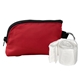 aerial view a red rpet zip around poncho pouch, image 1 of 2