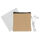 aerial view a white executive cloth ear bud set, image 1 of 2