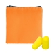 aerial view a orange colorful rpet ear protection set, image 1 of 2