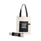 a black cotton canvas roll - up tote