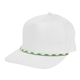 aerial view a white with green/yellow stroke play rope cap, image 1 of 4