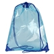 aerial view a blue diamond clear tpu drawstring backpack, image 1 of 2