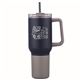 aerial view a navy pms 289c 3- in -1 stainless steel 20 oz tumbler and cooler with handle, image 1 of 3