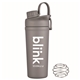 aerial view a gray pms cool gray 8c 27 oz shaker water bottle with stainless steel agitator, image 1 of 3