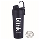 aerial view a navy pms 289c 27 oz shaker water bottle with stainless steel agitator, image 1 of 3