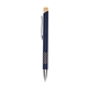 aerial view a navy with bamboo asher recycled aluminum pen, image 1 of 4