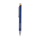 aerial view a royal blue with bamboo asher recycled aluminum pen, image 1 of 4