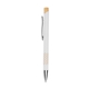 aerial view a white with bamboo asher recycled aluminum pen, image 1 of 4
