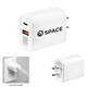 aerial view a white 30w etl listed wall adapter, image 1 of 2