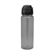 aerial view a translucent black with black 32 oz pop sip rpet bottle, image 1 of 4
