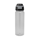 aerial view a translucent gray with black 32 oz pop sip rpet bottle, image 1 of 4