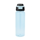 aerial view a translucent light blue with black 32 oz pop sip rpet bottle, image 1 of 4