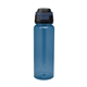 aerial view a translucent navy with black 32 oz pop sip rpet bottle, image 1 of 4