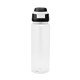 aerial view a translucent white with black 32 oz pop sip rpet bottle, image 1 of 4