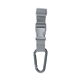 aerial view a gray adjustable buckle strap with carabiner, image 1 of 4