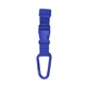 aerial view a royal blue adjustable buckle strap with carabiner, image 1 of 4