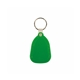 a lime green sleek teardrop metal key tag