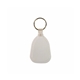 a white sleek teardrop metal key tag