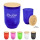 a group of 12 oz montrose rpet wine tumbler with bamboo lid