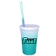aerial view a group of 17 oz color changing mood stadium cup / straw / lid set, image 3 of 3
