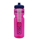 a transparent hot pink bottle & navy blue lid & translucent frost infuser basket 28 oz infuser water bottle