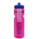 a transparent hot pink bottle & royal blue lid & translucent frost infuser basket 28 oz infuser water bottle