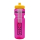 a transparent hot pink bottle & yellow lid & translucent frost infuser basket 28 oz infuser water bottle