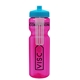 a transparent hot pink bottle & cyan lid & translucent frost infuser basket 28 oz infuser water bottle