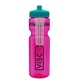 a transparent hot pink bottle & teal lid & translucent frost infuser basket 28 oz infuser water bottle