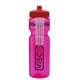 a transparent hot pink bottle & red lid & translucent frost infuser basket 28 oz infuser water bottle