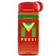 a transparent red bottle & red lid & green band groove stripe 20 oz tritan(tm) sports bottle with tethered lid and digital imprint