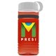 a transparent red bottle & white lid & black band groove stripe 20 oz tritan(tm) sports bottle with tethered lid and digital imprint