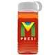 a transparent red bottle & white lid & orange band groove stripe 20 oz tritan(tm) sports bottle with tethered lid and digital imprint