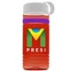 a transparent red bottle & white lid & violet band groove stripe 20 oz tritan(tm) sports bottle with tethered lid and digital imprint