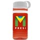 a transparent red bottle & white lid & white band groove stripe 20 oz tritan(tm) sports bottle with tethered lid and digital imprint