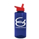 a transparent navy blue bottle & red lid the mountaineer - 36 oz tritan(tm) bottle with flip straw lid